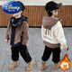 Disney Boys Autumn and Winter Jackets Plus Velvet and Thickened New Fashionable Baby Hooded Tops Winter Polar Fleece Cotton Jackets Brown 150 Recommended Height 135-145cm