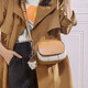 
Miss Miao Luxury High-end Brand Ladies Small Bags Gifts for Girls New versatile One-shoulder Crossbody Bag Commuter Small Round Bag Brown + Hanging Ornament (Korean version of literary and casual versatile)
