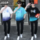Jeep Spirit Summer Teen Teen Short Sleeve T-Shirt Boy Teen Clothy High School Junior High School Schüler Sommer Kleidung hübsche Sportset Trend Blue Set TZ9226 s [60-75jin [Jin gleich 0,5 kg]]