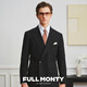 FULL MONTY star's same style double-breasted suit suit men's pure wool business black formal groom's wedding suit black 20002 54