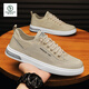 Woodpecker cloth shoes men's shoes men's canvas shoes men's 2025 new summer ice silk board shoes casual shoes spring and autumn sports shoes khaki 41