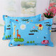 Naiqu pure cotton old coarse cloth pillowcase 40x60 with zipper children's student pillowcase large pair thickened single blue Fulu one pack 40cmX60cm