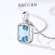 IL&CO Youke Wanfeng Blue Natural Aquamarine Pendant 18K Gold Necklace for Girlfriend Birthday and Valentine's Day Gift 18K Gold Aquamarine 1 Carat Pendant for Silver Chain