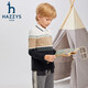 HAZZYS brand children's clothing boys' POLO shirt autumn new soft elastic lapel simple casual long-sleeved POLO shirt navy 145