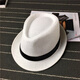 KAROND new small top hat men's spring and summer white sun protection large brim beach hat men's and women's British jazz autumn and winter sun hat straw hat pure white adult size 58CM