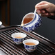 MULTIPOTENT complete tea set set Chinese white porcelain blue and white tea cup cover and bowl set gift gift box set