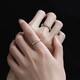 Lao Fengxiang Glacier Foot Silver Pareja anillo Una pareja de propuestas Anillo de propuesta de pareja para regalos de aniversario de bodas para su novia Po Foot Silver Pareja Ring [Jingsuda]