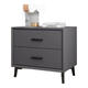 Su Hanfang Massivholz-Nachttisch, heller Luxus, einfacher moderner Leder-Kunst-Aufbewahrungsschrank, Zuhause, Schlafzimmer, Boutique-Schrank, Hotel, fortschrittlicher Aufbewahrungsschrank, hellgrau, 48 cm breit, 40 cm hoch, 47 cm