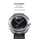 ISSEY Miyake Watch Men's 39 mm Negro de cuero Corcha de cuero pareja Fashion Quartz Casual Women's Watch Yoshioka Naruhito Nyah002y
