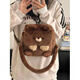Yushang Zhenpin cartoon plush bag for women 2025 new trendy cute doll bear bag large capacity backpack sliver bag bear plush backpack

