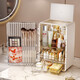 Yunya cosmetics storage box dustproof dressing table skin care products transparent storage box desktop storage rack large capacity cosmetic box pearl white - large capacity transparent panel