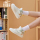 Hongxing Erke Board Schuhe hochtop dicker alleinerer Sportarten kontrastierende Farbe vielseitiger Trend Frauen Spleiß Skateboard Schuhe Street Fashion Casual Schuhe Gummi -Knospen -Weiß/Meer Mutter Grün 1391 35