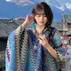 oein云南民族风披肩女外搭2024围巾女西北旅游草原穿搭披肩披风毯斗篷 孔雀蓝披肩