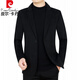 皮尔卡丹（pierre cardin）秋冬新款中年西服外套男士羊毛呢夹克商务休闲爸爸装双面呢西装男 咖色 3XL 190 (适合171-190斤)