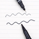 Marcador de doble cabeza Small Double-Head Pen Art Special Black Head Big Pen Marker Oily Marker Marker Línea Pena Drawing Heavy Wating Pen no se desvanece Negro/12 (MK833)