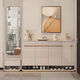Clocked shoe cabinet home door modern simple light luxury entrance cabinet high-end door stool against the wall hot storage cabinet AD983 [light gray] 120cm-high-leg style [painted bright]