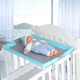 Jingmengyuan Baby Diaper Changing Table Bed Cuna de juego Plegable Cuna de madera Especial Bab Bab Bb Table Tabla de cuidado de pañales 65 piezas Bolsa de almacenamiento azul