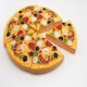 Zhongshang Children's House Playing Kitchen Toy Set Cherry Simulation Pizza Kindergarten Toys Pizza 9-piece Set