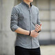 Long-sleeved shirt for men's business white shirt slim fit men's formal workwear free large size professional suit Oxford spinning shirt Oxford spinning gray 3XL Recommended 145-160Jin [Jin equals 0.5 kg]

