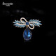 Eternelle French eternal wheat crystal brooch design niche light luxury corsage high-end jewelry gift elegant blue