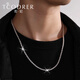 Ruofei platinum men's necklace pt950 platinum necklace men's simple trendy brand hemp rope necklace men's solid necklace gift platinum 950 length 45-48cm weight 9-10 grams