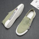 
Monide luxury high-end brand canvas shoes for men with one foot lazy shoes versatile breathable cloth shoes loafer shoes men's trendy shoes white 41