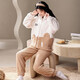 Xinai Centennial Pajamas for women in winter coral velvet warmth and thickened casual cartoon flannel red women's home clothes and outerwear suit MX6621 women M