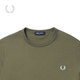 Fred Perry Herren kurzärmeligte T-Shirt 2025 Neues lässiges, reines Baumwollweizenohren farbenfrohe trendy M3519 Grh/grün l