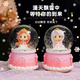 Yuanzhou Green Children’s Day Music Box Crystal Ball Music Box Girls Spielzeug Little Girls Geburtstagsgeschenke 7-14 Jahre Automatisch Schnee schweben mehrere Musik bunte Lichter 3-14 Jahre