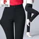 皮尔卡丹（pierre cardin）妈妈裤子女秋季高腰直筒女士休闲长裤2024新款中老年女裤冬季加绒 6621 黑色 松紧腰 长裤 33 【145-155斤】