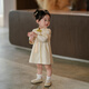 Remdine one-year-old baby dress autumn new girl Tang suit dress princess children's national style cheongsam catch week dress apricot long sleeve 80