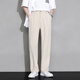 Dingfengbaoluo Pantalon décontracté pour le printemps et l'automne en ligne lâche de glace droite drapée à la mode