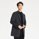 Vêtements pour hommes de Lilang Light Fashion [même style dans le centre commercial] Cabiller en laine pour hommes longs en cachemire mélangé veste en laine chaude bleu gris xl (175)