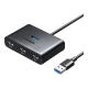 绿联（UGREEN） USB-C分线器 高速拓展4口3.0HUB集线器延长线 电脑一拖四扩展坞转换器 USB3.0【方形黑新款】0.5米/15696