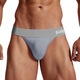 MEN UNDERWEAR PUMP! Men's underwear, sexy double underwear, men's cotton low-waist, breathable butt-lifting thong, no need to take off, sports and fitness, medium gray 1 piece L