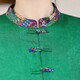 Coton Zimu et combinaison de printemps en lin Robe polyvalente pour femmes avec une taille à manches longues à la taille de la longueur du genou 9755 Green M (Recommandé 90-110jin [Jin est égal à 0,5 kg]))