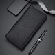 Sieben Wolf -Männer Langes Geldbörse echter Leder 3 -fach Straight Wallet Pure Head Layer Cowhide Gürtel Schnalle Ticket Clip Weiches Leder Mehrfachkartenschlitz schwarz