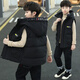 G.DUCKKIDS Little Yellow Duck 6-15 years old medium and large children autumn and winter down cotton vest boys hooded Korean style coat thermal vest black 150cm