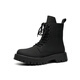 Jingmai Cowide Martin Boots Herren High Top Lederschuhe Herrenstiefel Mittelstiefel Frühling und Herbst Hochverstärkt atmungsaktive schwarze Lokomotive-Stiefel Schwarze High-Top-Matte [Frühling und Sommer] Größe 40 (= Sportschuhe 41)