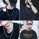 MOLC necklace men's trendy personality simple titanium steel chain silver diamond-shaped bamboo leaf chain women's Japanese and Korean hip-hop clavicle chain gift L2253 diamond-shaped bamboo leaf chain 60CM