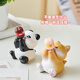 Man Senxin creative cute desktop small ornaments healing soft and cute office unzipping girls' bedroom dormitory decoration gift figures Little white rabbit tons [drink a sip of cute water]