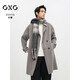 GXG men's long woolen coat black winter 2024 new arrival coffee color 175/L