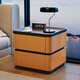 Yiyiya password lock bedside table modern simple solid wood household bedroom Italian minimalist storage cabinet feel bedside cabinet khaki color + solid wood drawer 40x40x50cm