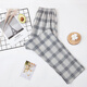 Nanjiren 100% cotton men's pajama pants men's plaid trousers large size can be worn outside loose casual home pants