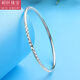Heye Jewelry Sparkling Pt950 Diamond Pattern Platinum Round Bracelet Platinum Bracelet Solid Women's Line Bracelet 7.35g No. 55 Width 2.5mm Solid Round