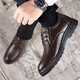 YRC Yierkang Men's Chaussures Spring and Automne Breathable Head Couche Cuir Cuir Chaussures Formal Business d'âge moyen et de papa âgée Chaussures de papa 6627 Four-Season Black 40