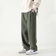 Dingfengbaoluo Pantalones casuales Pantalones rectos sueltos Pantalones de primavera y verano Pantalones HM9901 Militar Green 2xl