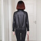 Yunqi Qianqiu Haining Genuine Leather Jacket Women's Short Spring and Autumn New Style Small Loose Slim Versatile Motorcycle Leather Jacket Black M 80-100Jin Jin is equal to 0.5 kg