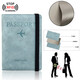 Xu Qixing Travel Passport Clip Safety Anti-theft Brush Portable Multi-function Storage Air Ticket Clip Travel Equipment [Multi-function Anti-theft Anti-demagnetization] Sky Blue