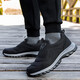 Zunshi pipe elderly shoes men's summer breathable non-slip soft sole dad shoes middle-aged and elderly walking shoes comfortable mesh mother shoes 9207 black men's style 39